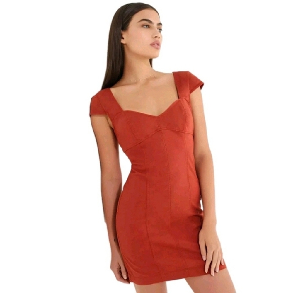 RESERVED Urban Outfitters UO Terracotta Rust Sweetheart Mini Dress